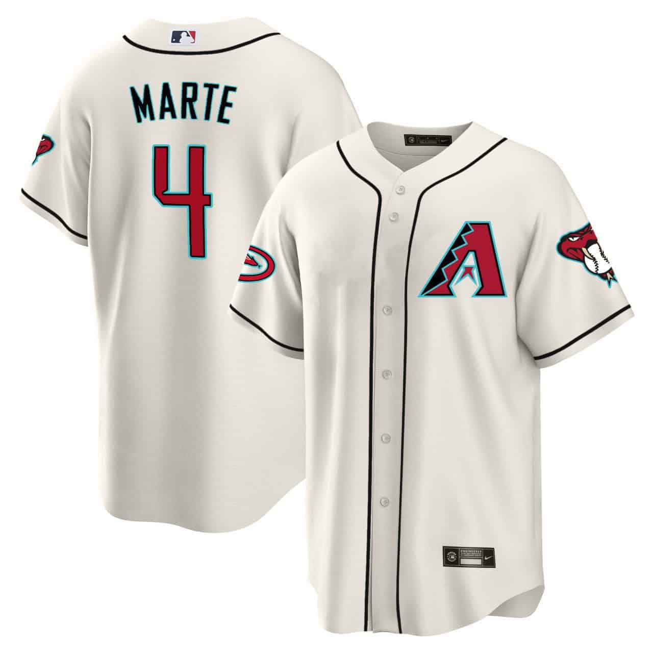 Men Arizona Diamondback #4 Marte Cream 2024 Nike Cool Base MLB Jersey->indianapolis colts->NFL Jersey